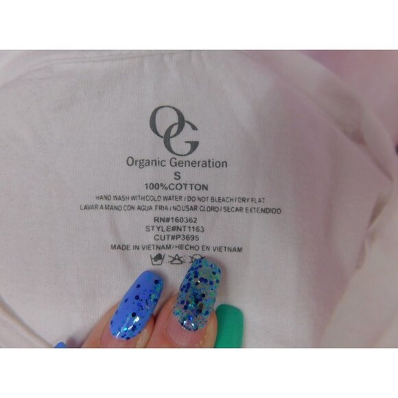 OG Organic Generation Japanese Anime Cropped Tee Women Small White Top - Picture 7 of 8